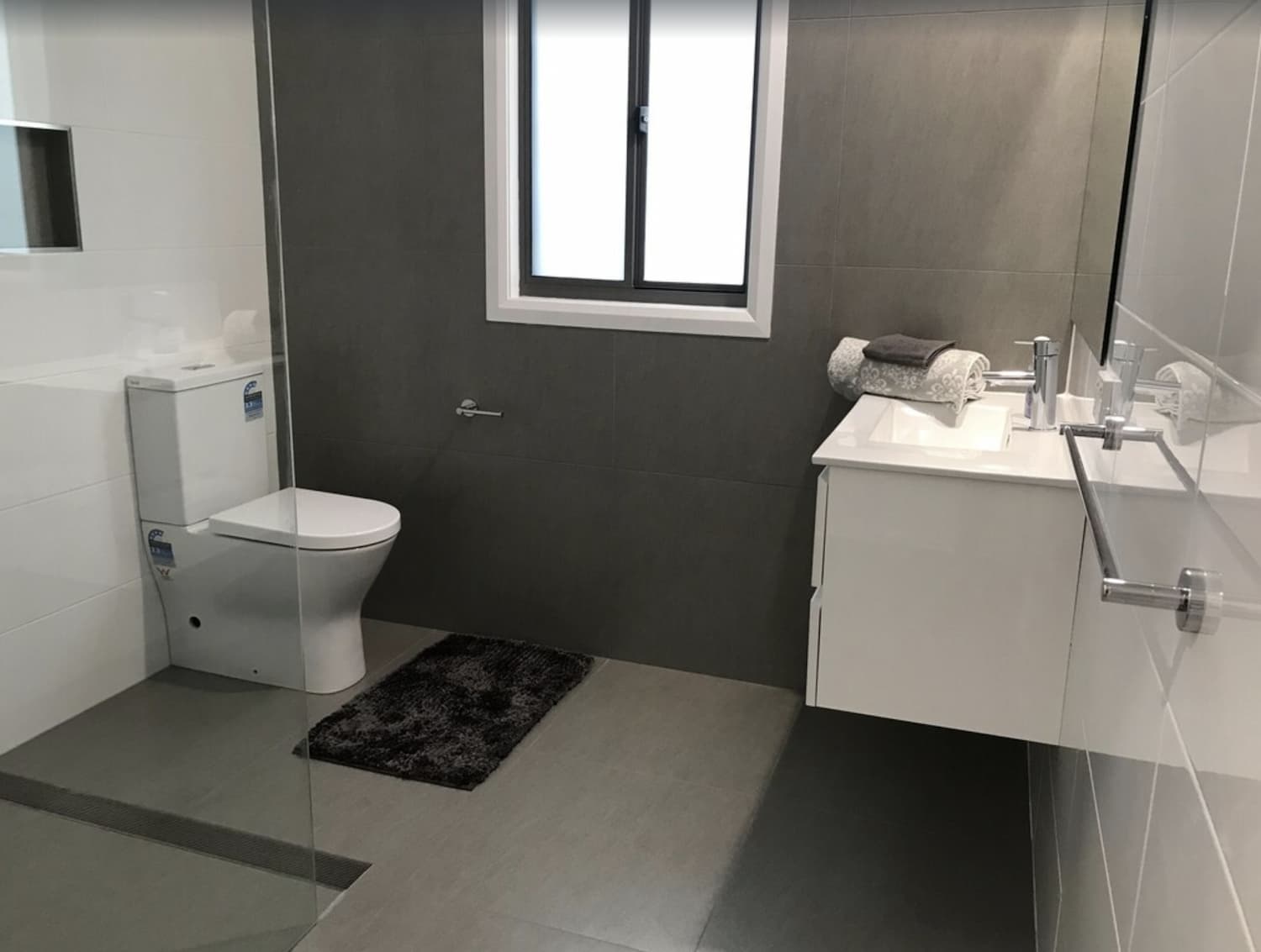 White And Grey Bathroom — Home Renovations in Port Macquarie, NSW