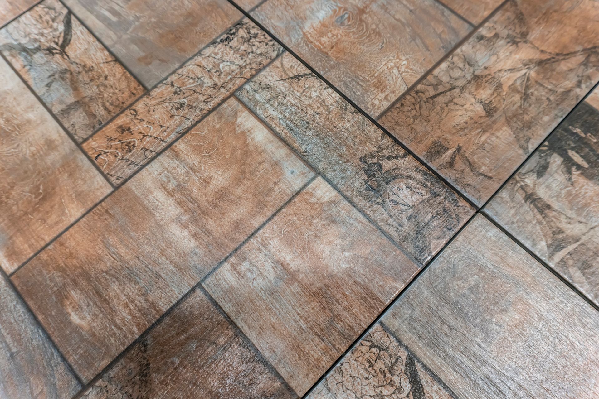 Textured ceramic flooring