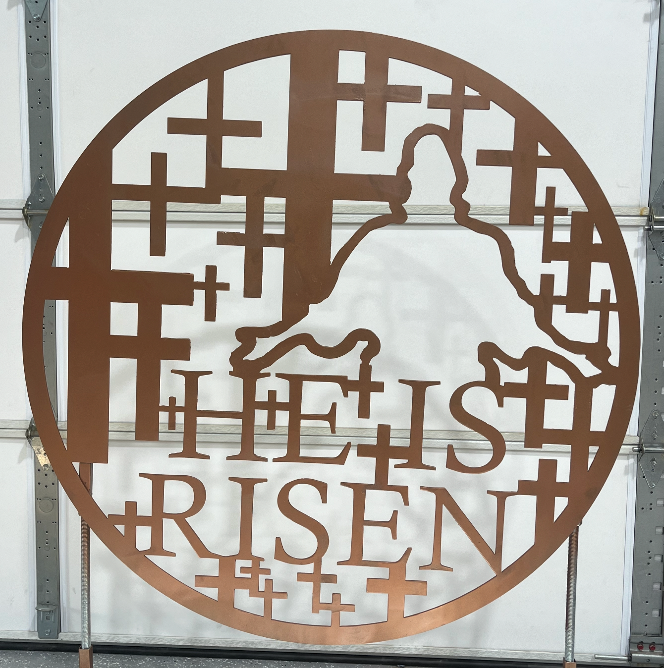 religious metal sign