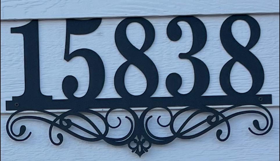 address sign metal