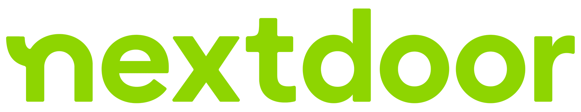 A green nextdoor logo on a white background