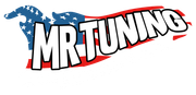 Logo for MR Tuning USA: Gray alien head with crossed wrenches, green 