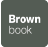 A picture of a brown book logo on a white background.
