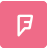 A pink square with a white letter f on it.