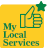 A yellow sign with a thumbs up and the words `` my local services ''.