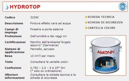 materiali edili, finiture all'acqua