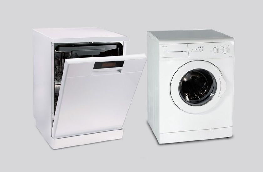 a dishwasher and washing machine