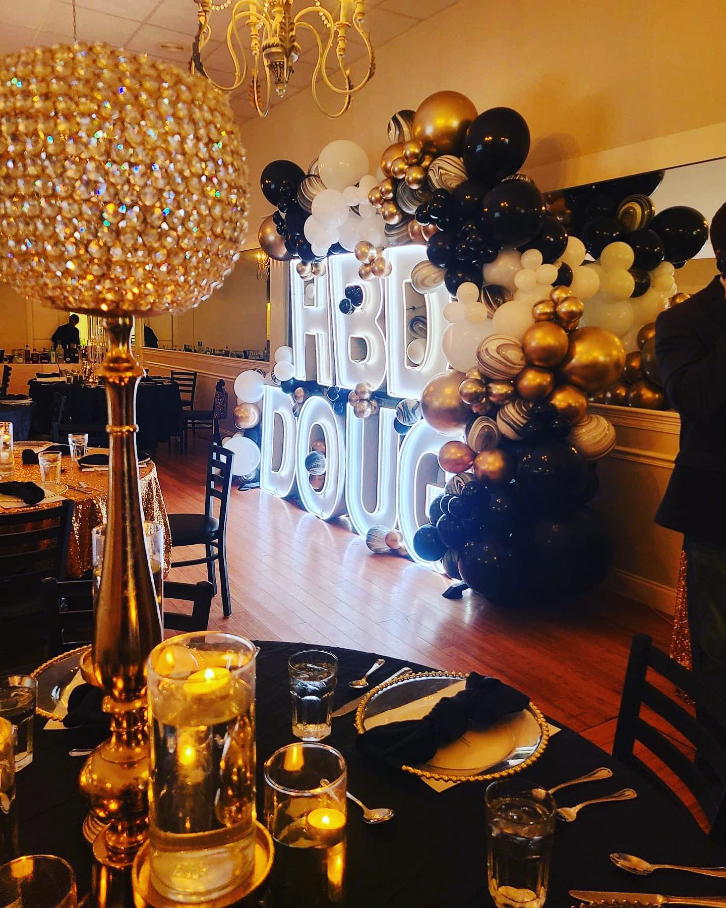 Glowing LED Number marquees for rent