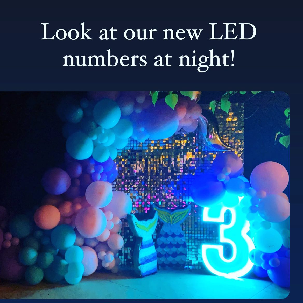 Glowing LED Number marquees for rent