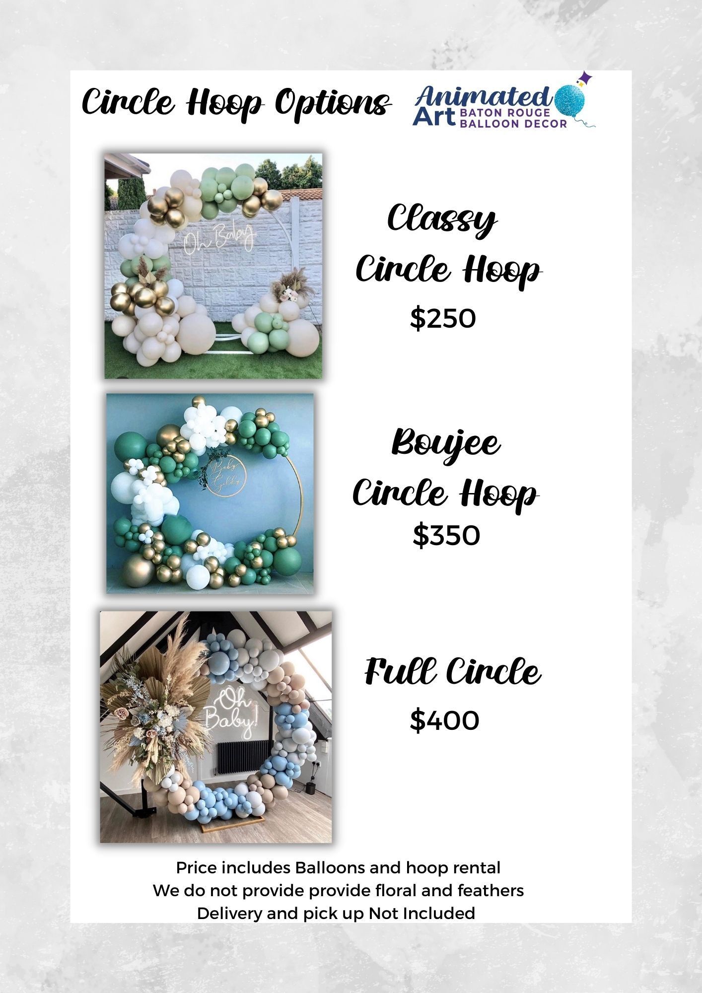 Photo of price of circular balloon back drops