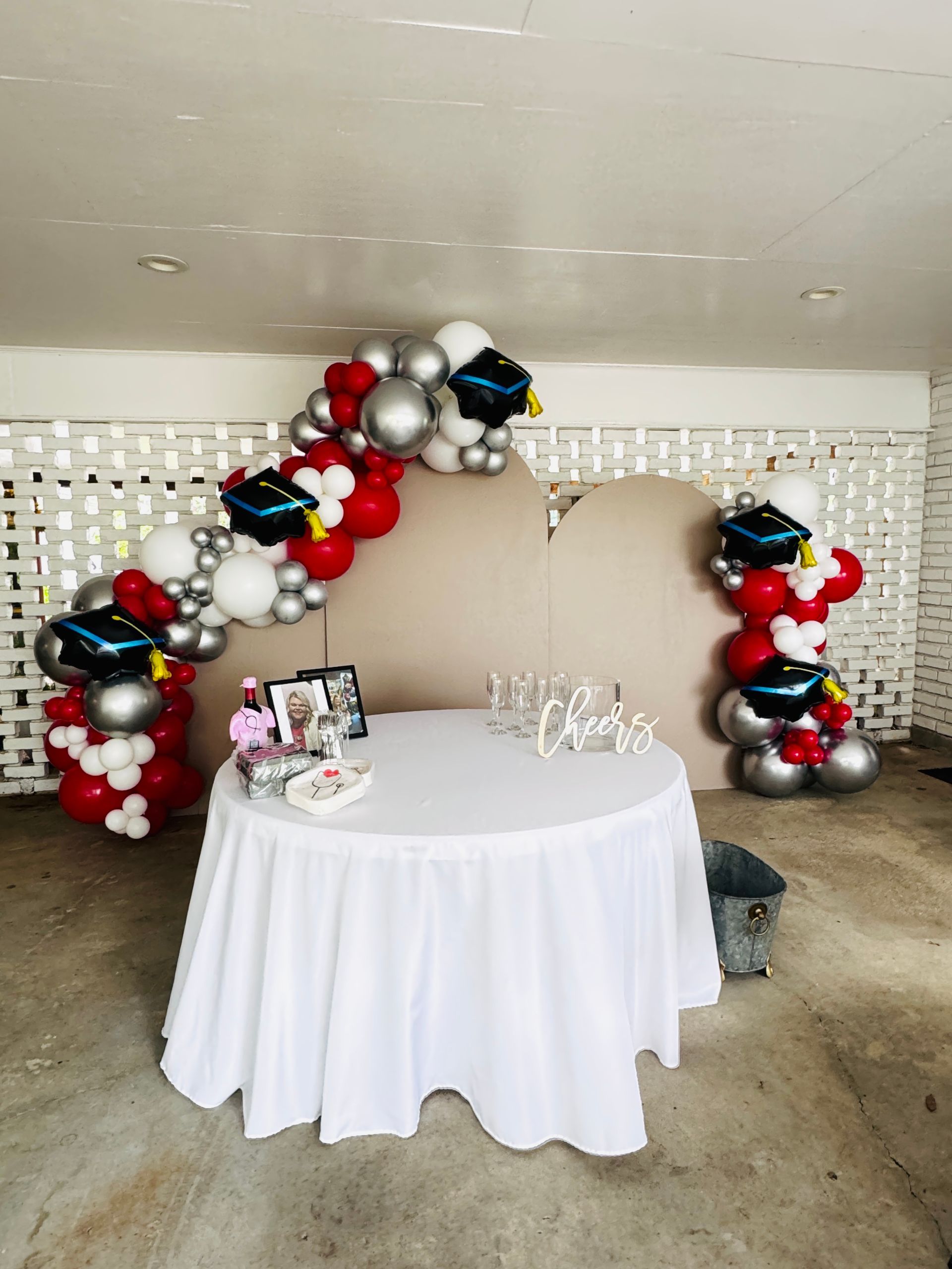 Organic garland for photo op, nurses graduation, 