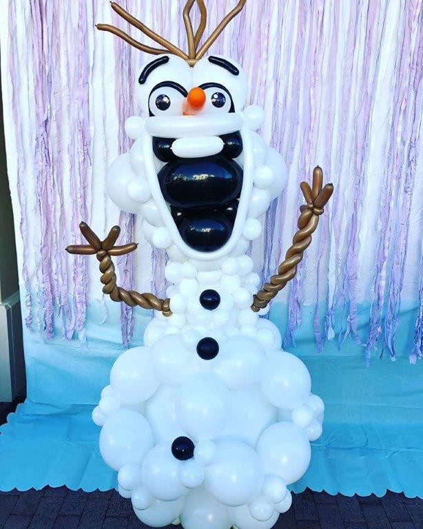 Olaf balloon sculpture, Frozen Balloon decor, Frozen Birthday Party