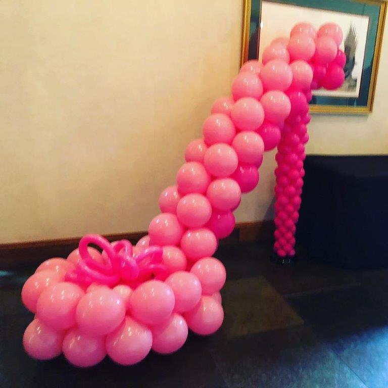 High heel balloon decor sculpture
