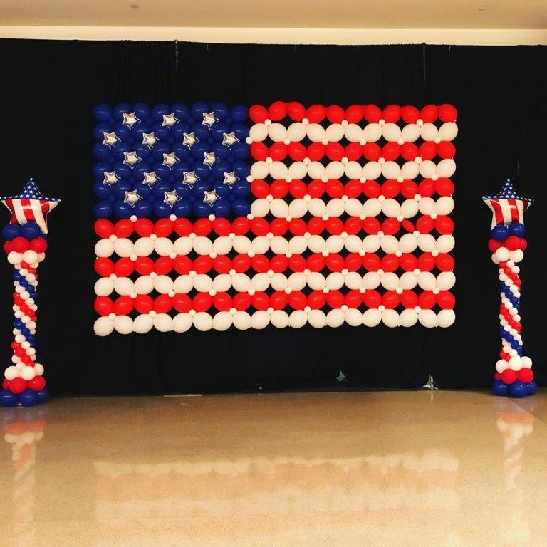 American flag balloon sculpture, American flag balloon