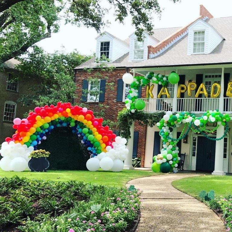 HUGE rainbow balloon arch for LSU Kappa Delta 2019