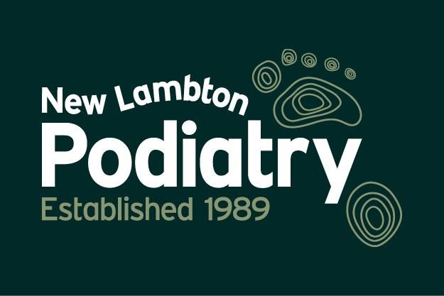 A logo for new lambton podiatry established 1989