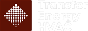 Logo of Transfer Energy HVAC: diamond of white dots in a brown square, with white text.