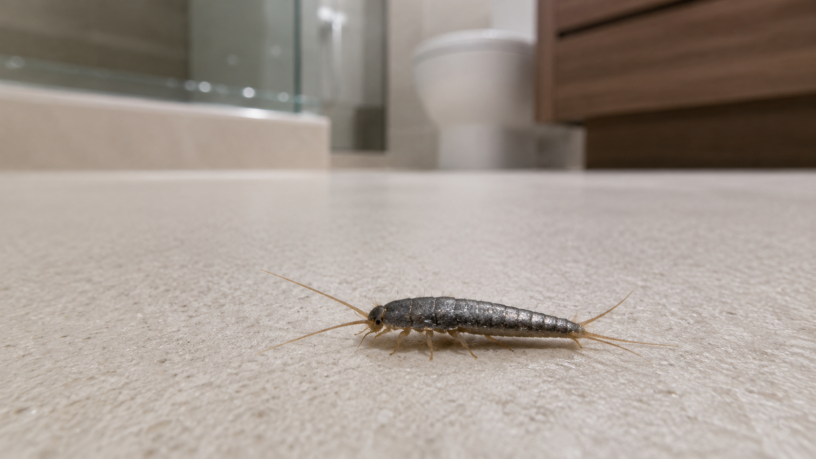 Silverfish on bathroom floor in South Florida home