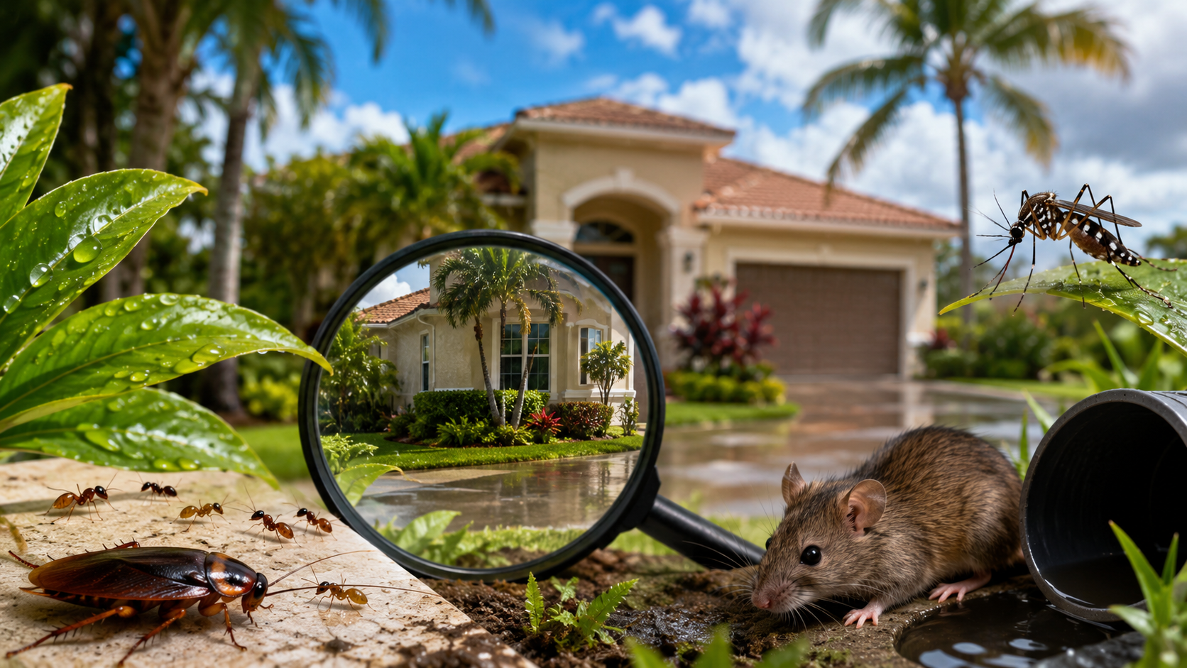 South Florida home with ants, roach, rodent, and mosquito activity