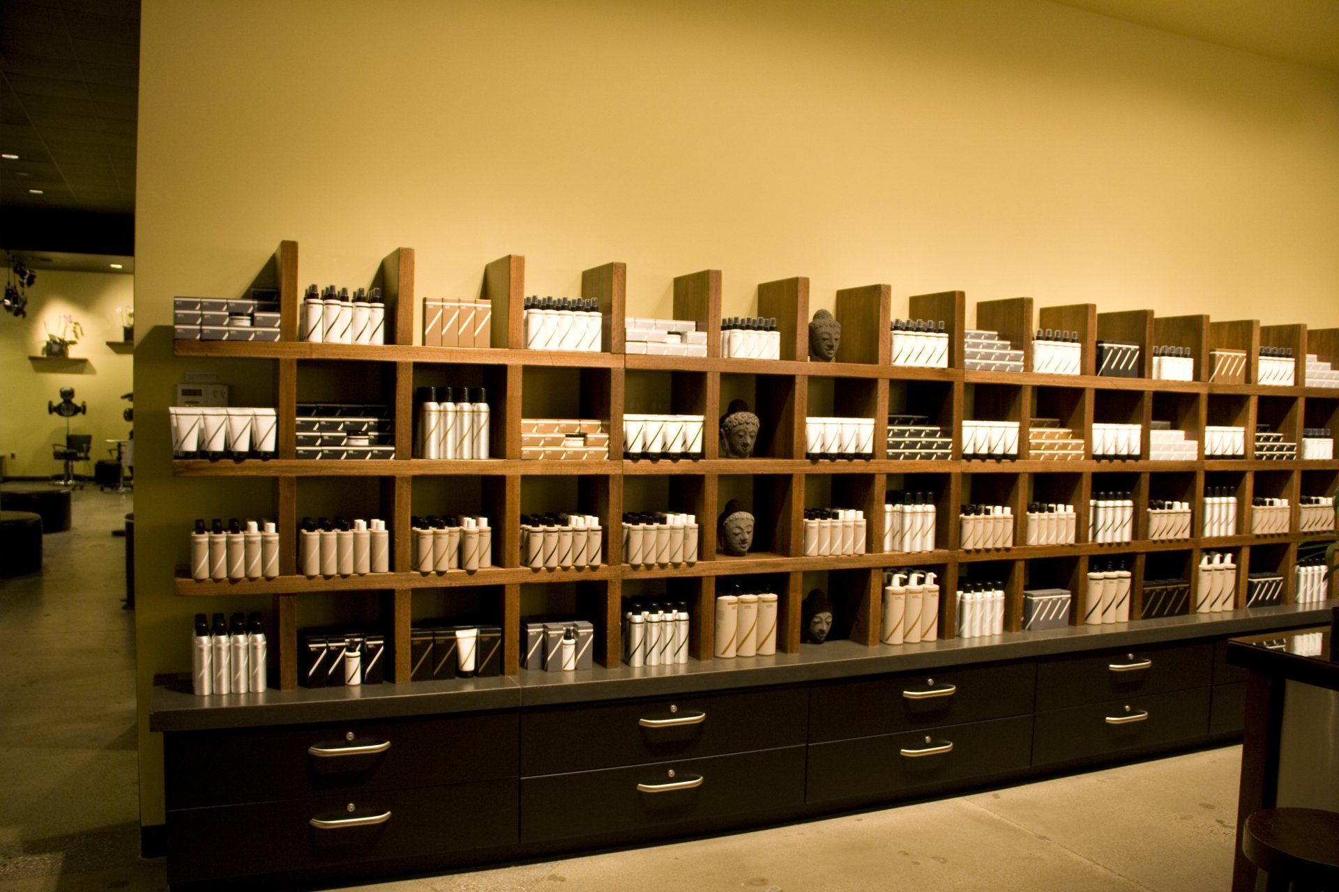 A store with lots of shelves and drawers