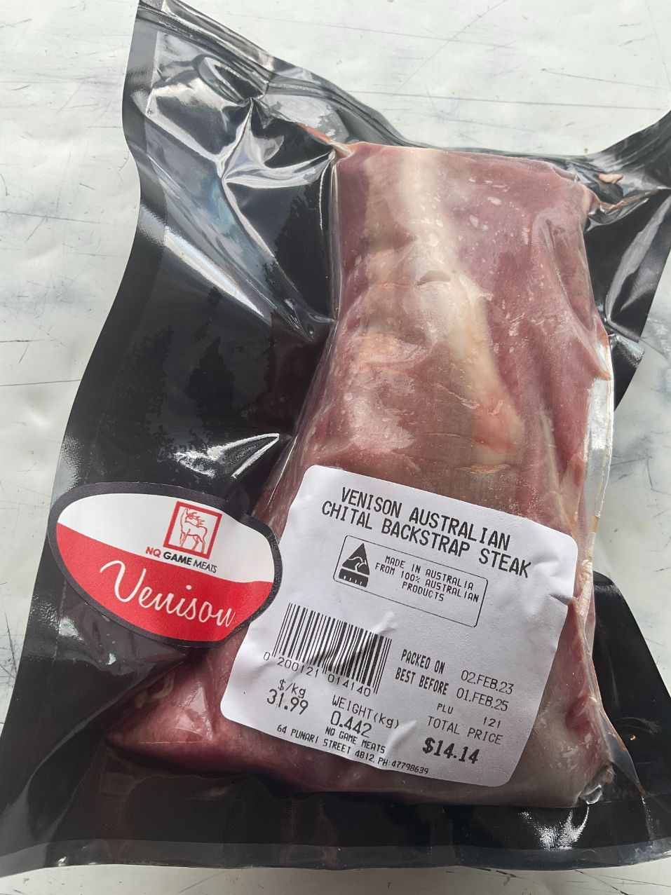 Venison Australian Chital Backstrap Steak — Game Meat Butcher in Currajong, QLD