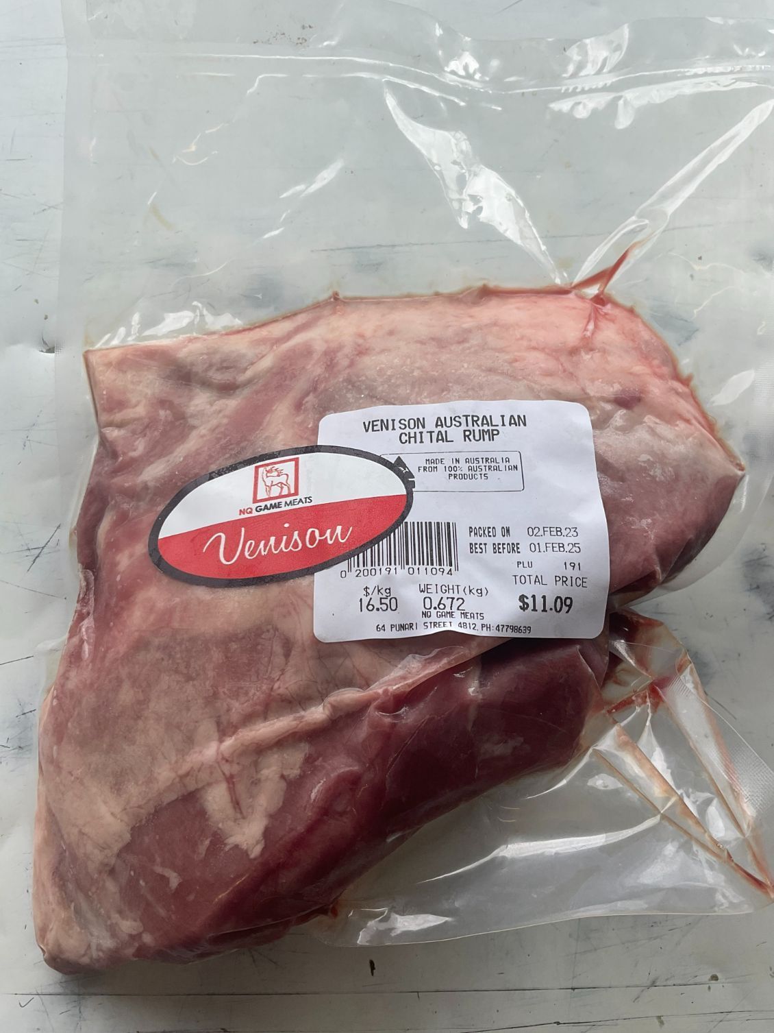 Venison Australian Chital Rump — Game Meat Butcher in Currajong, QLD