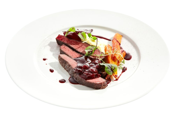 Venison Steak With Baked Vegetables — Game Meat Shop in Currajong, QLD