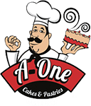 A-One Cakes and Pastries in Mississauga, Ontario. Logo.
