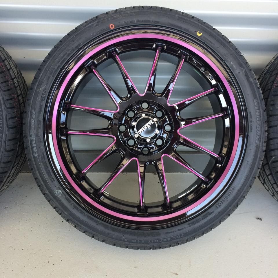 Black Wheels With Pink Rims — Tyre Master Albury In East Albury, NSW