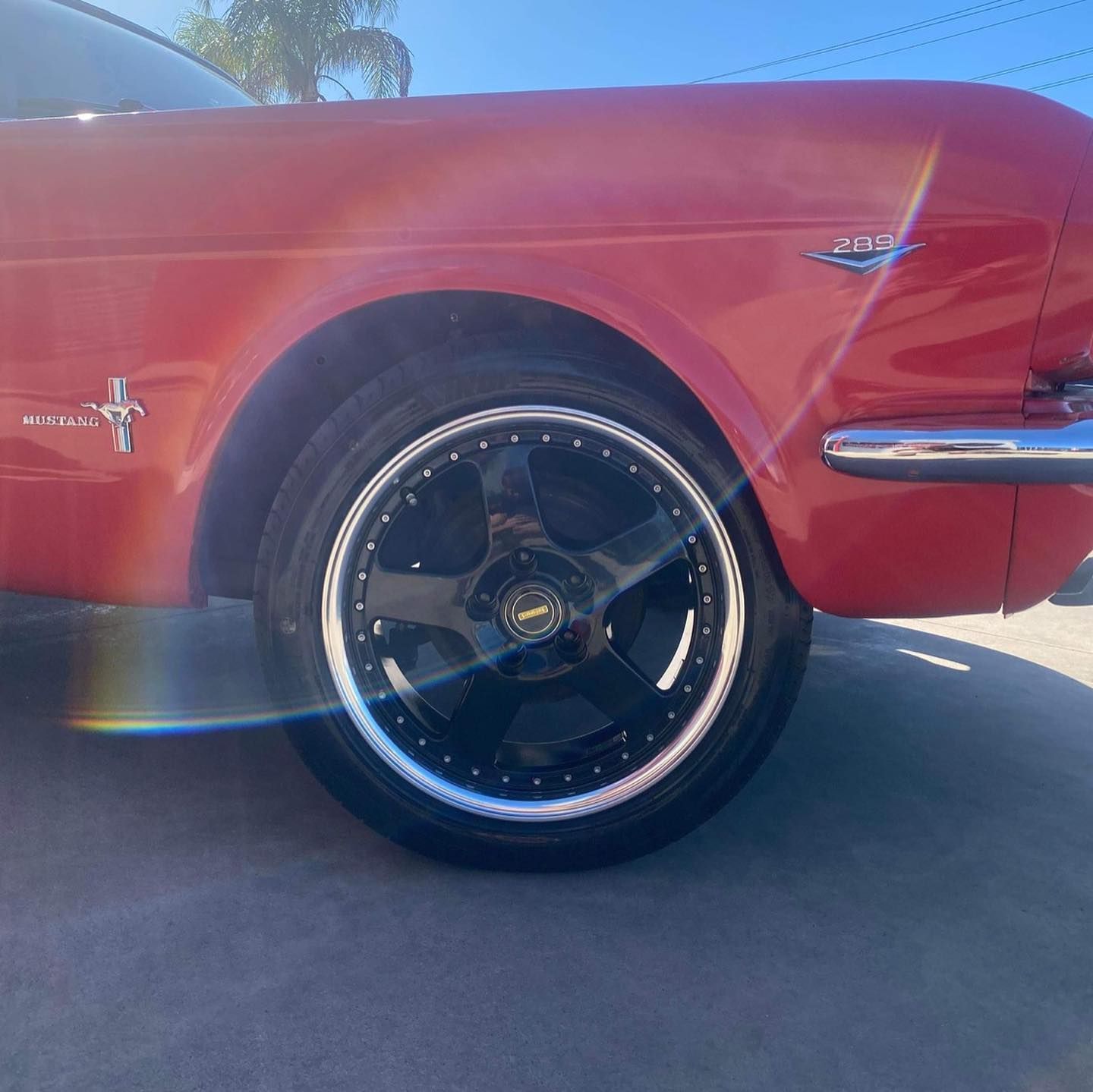 Red Mustang With Black Wheels — Tyre Master Albury In East Albury, NSW