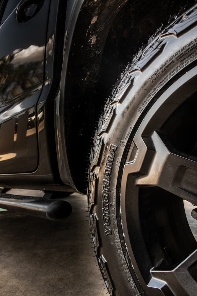 A Close Up Of A Tire On A Black Truck — Tyre Master Albury In Wodonga, VIC
