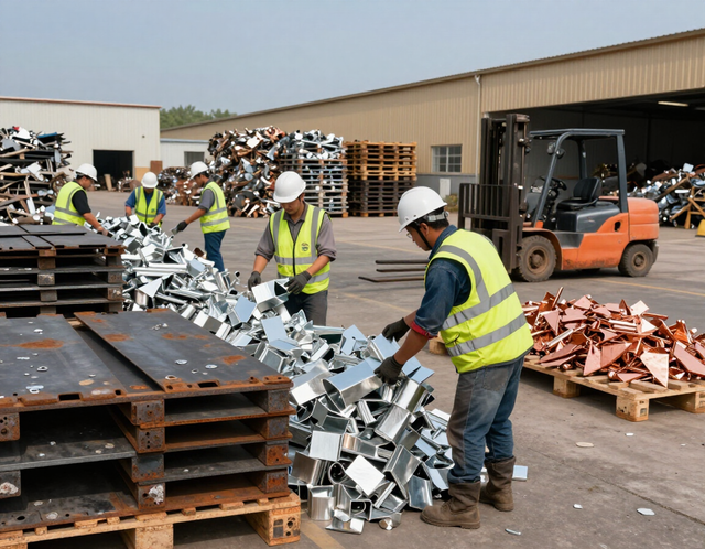 Operación industrial de recolección y reciclaje de metales