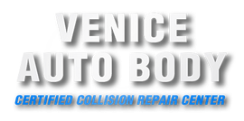 the logo for venice auto body is a certified collision repair center .