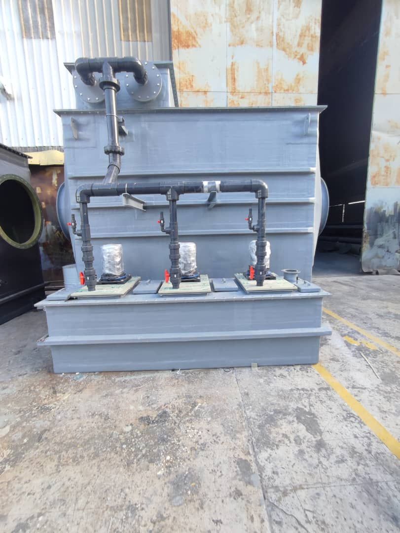 Horizontal Wet Fiberglass (FRP) Scrubber System.