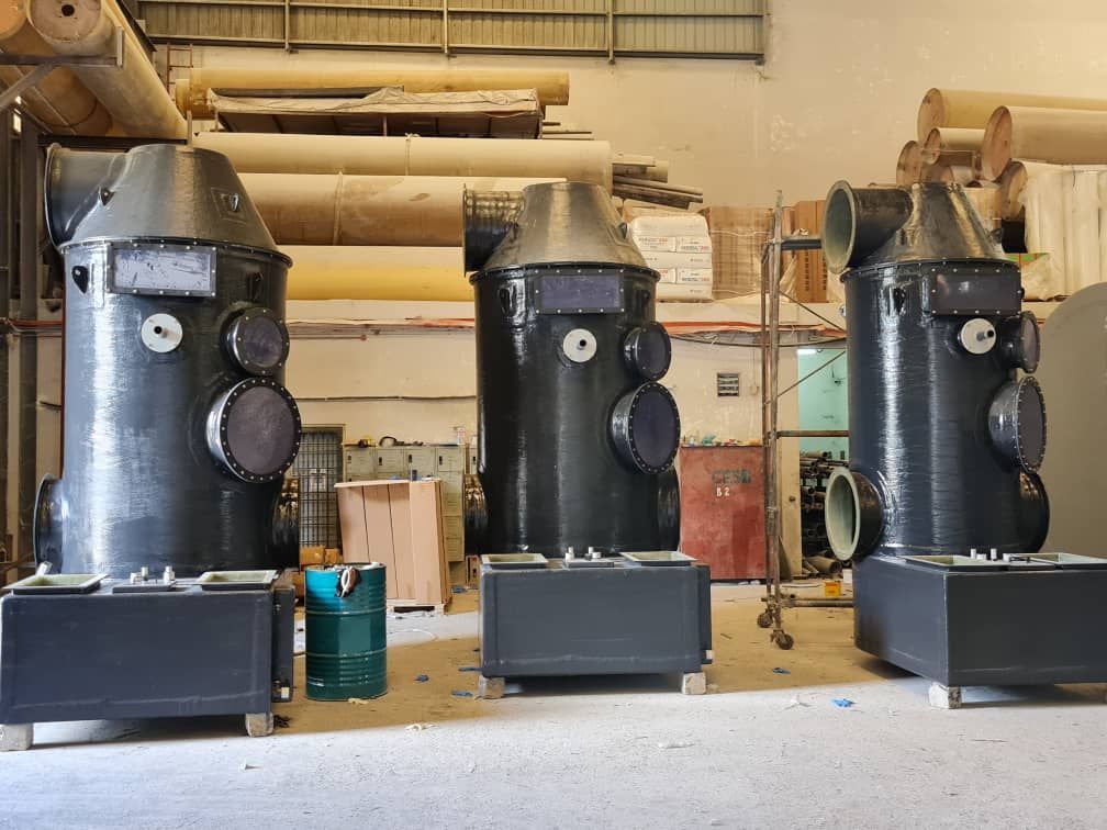 Packed Bed Fiberglass (FRP) Scrubber Tower 