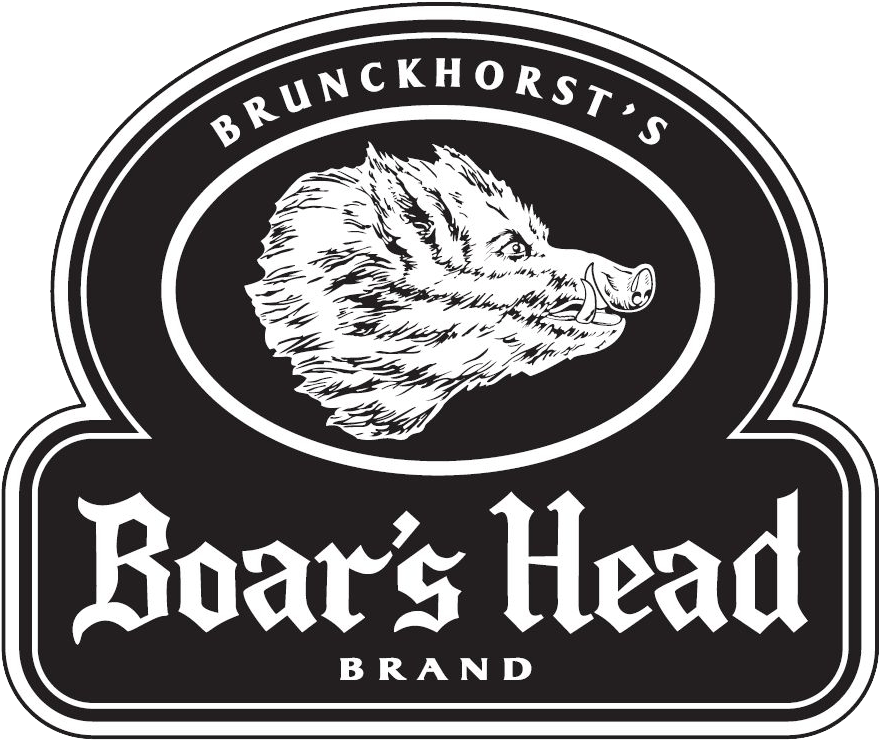 A black and white logo for boar 's head brand