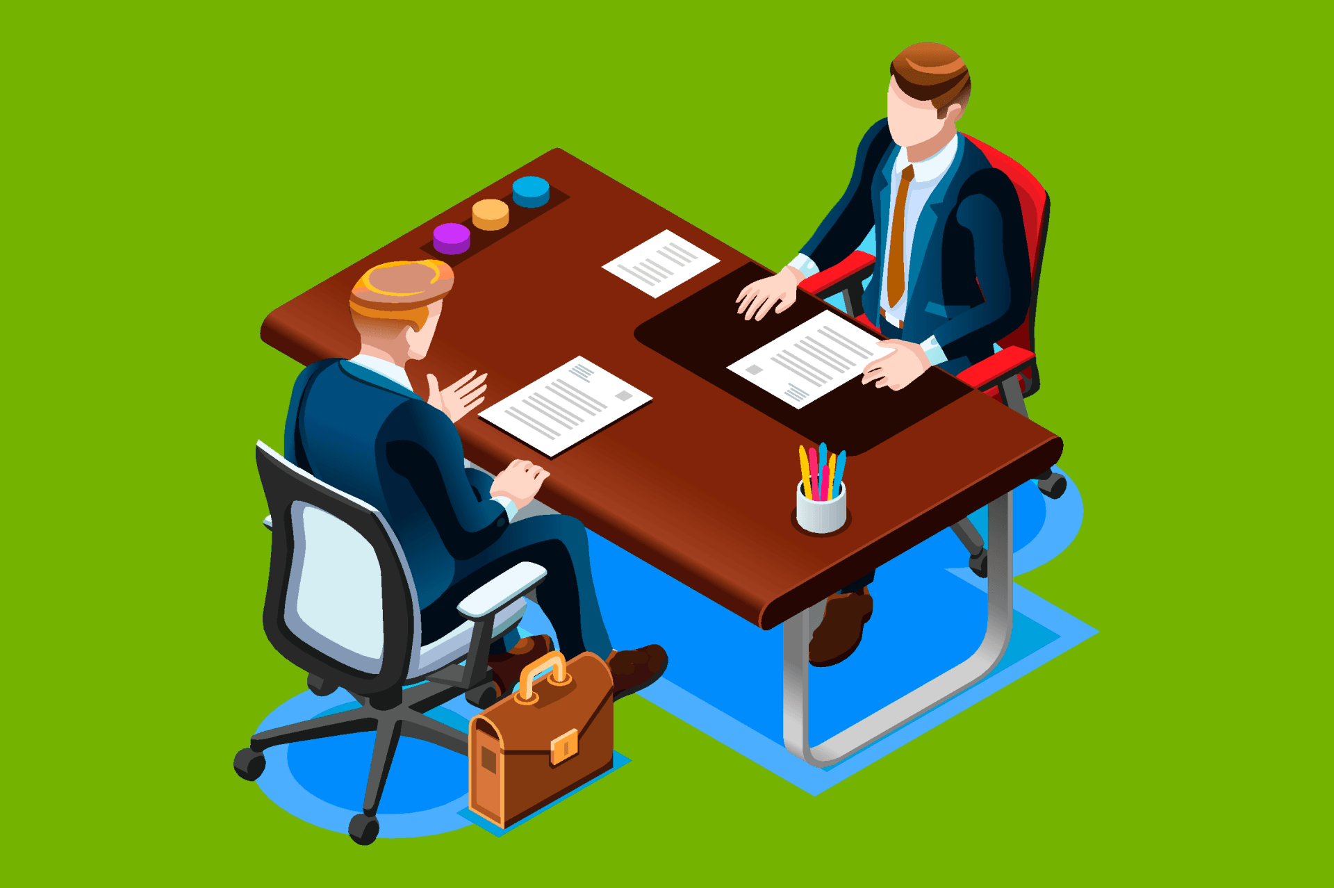 An illustration of an interview.