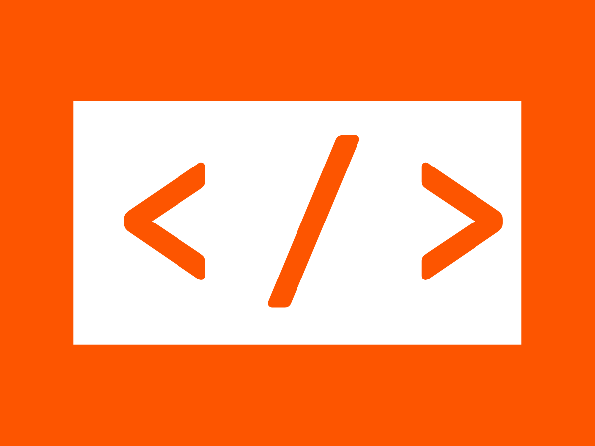 bright orange html editor icon