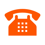 Orange telephone icon representing a 10-15 minute call as step 1 of the homepage checkup