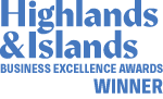 The logo for the highlands and islands business excellence awards winner.