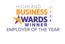 A logo for highland business awards winner employer of the year