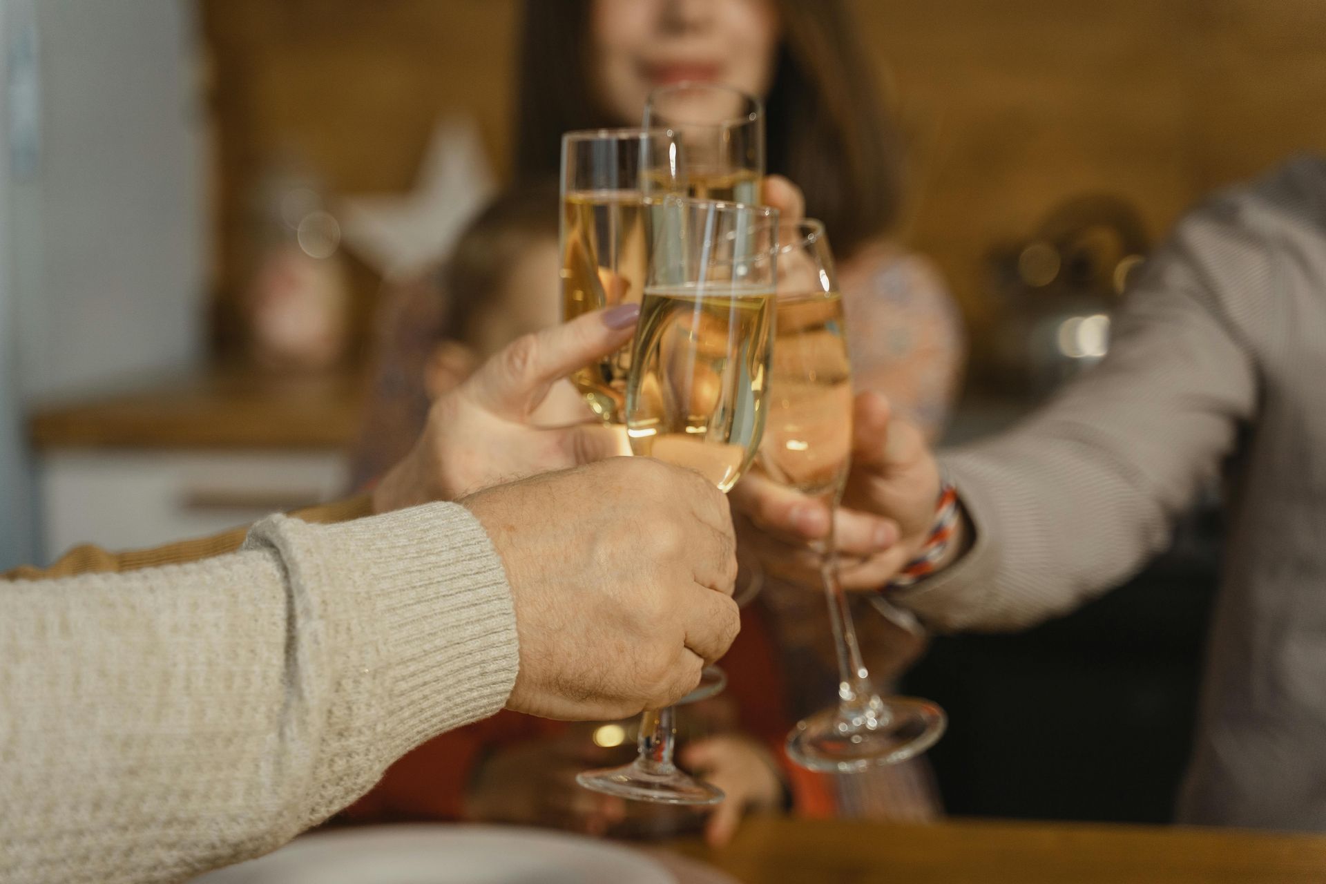 Prosecco glasses being cheered!
