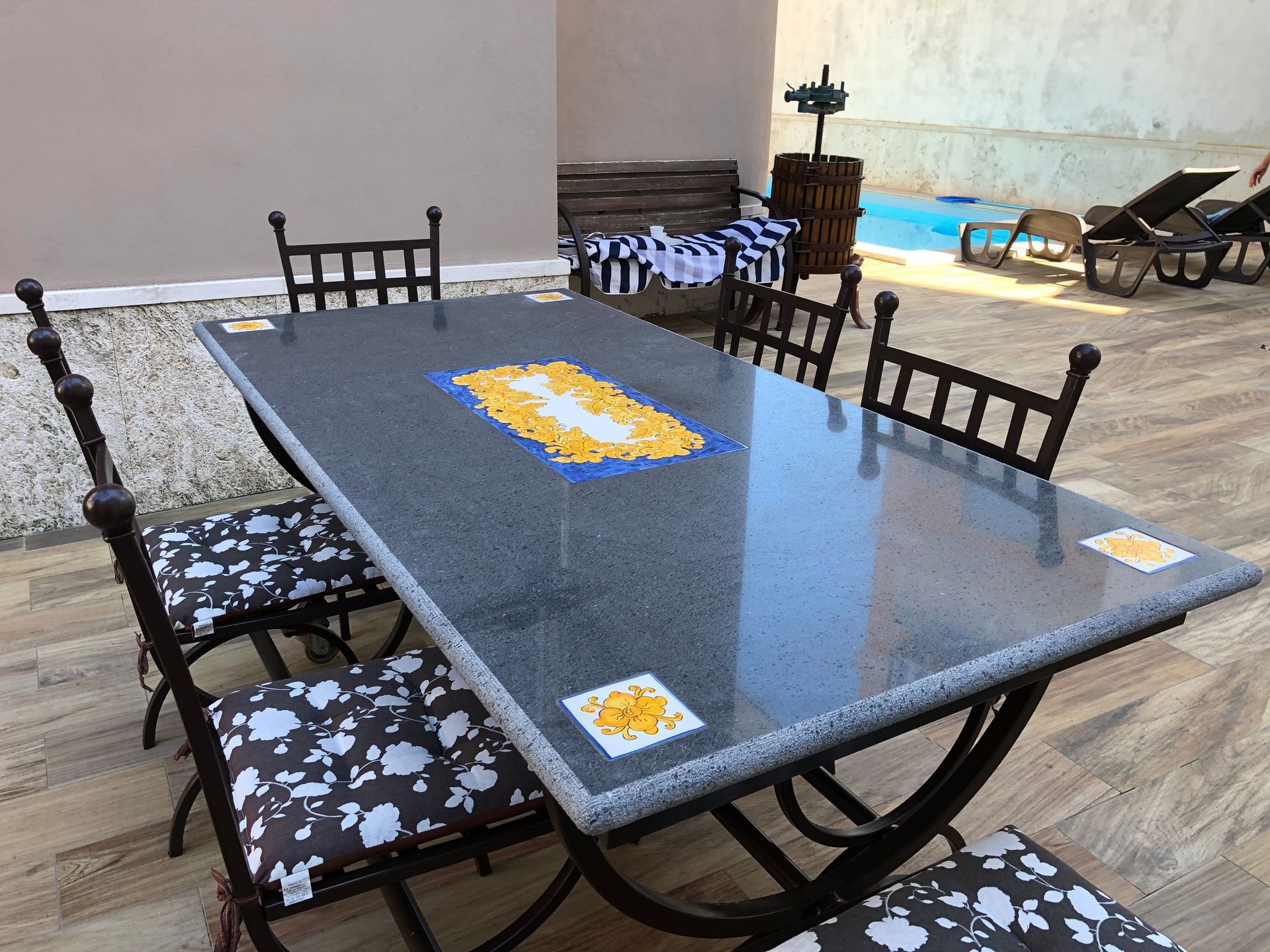 Piano per tavolo in pietra lavica