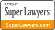 The logo for super lawyers is orange and white.