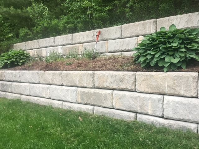 After Pressure Washing Retaining Wall — MetroWest, MA — Precision Painting, LLC