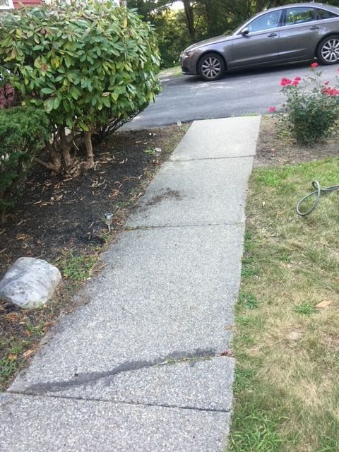 Before Pressure Washing Walkway — MetroWest, MA — Precision Painting, LLC