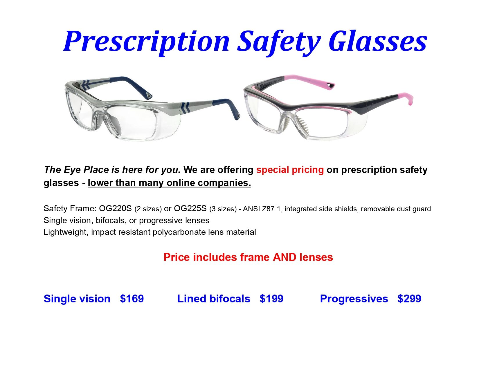Prescription Safety Glasses — Lens Prices in Peabody, MA