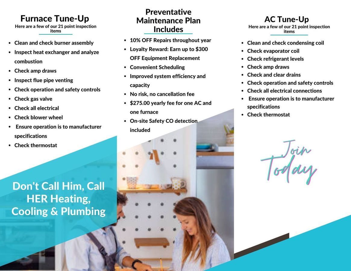 A brochure for a heating and cooling company