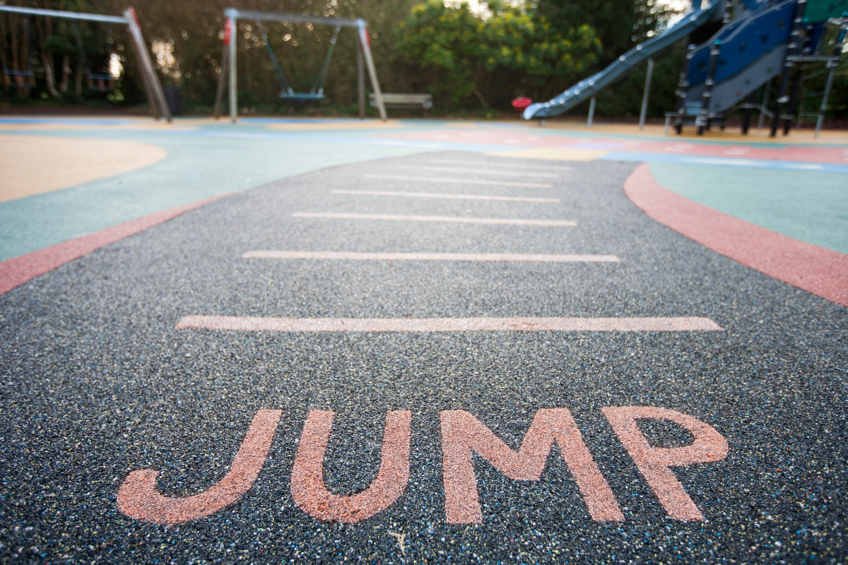 Playground rubber material