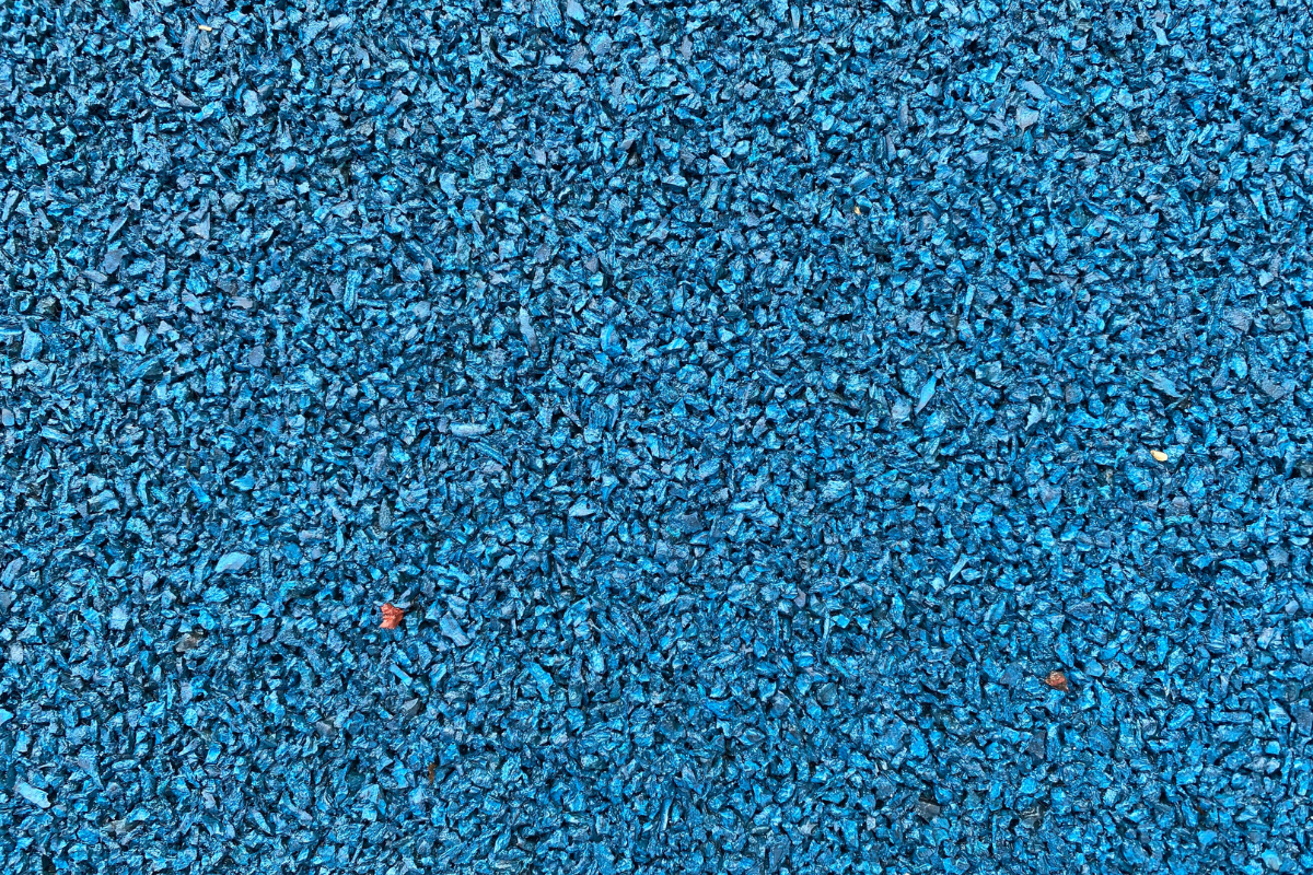 safety surface rubber pellets in blue 
